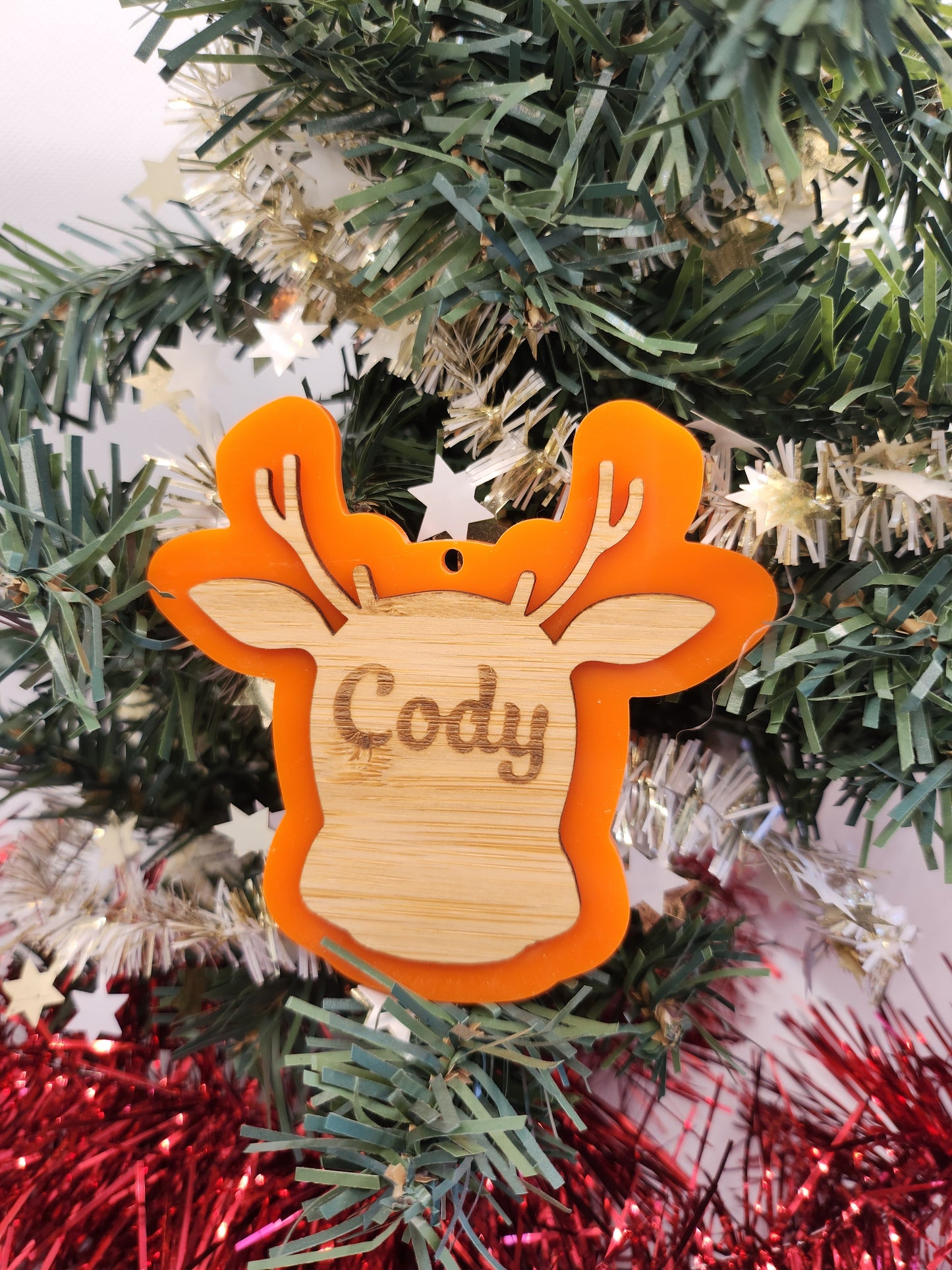 Personalised Reindeer Christmas Decoration