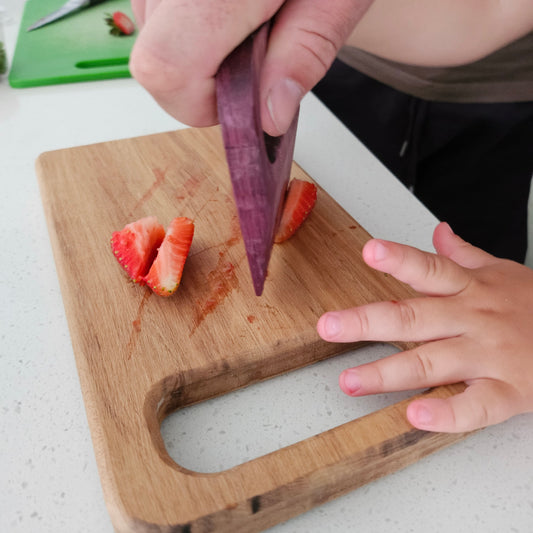 Children's Wooden Chopping Board and Knife