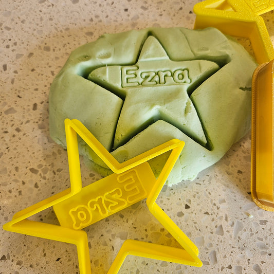 Personalised Playdough/ Cookie Cutters with name stamp