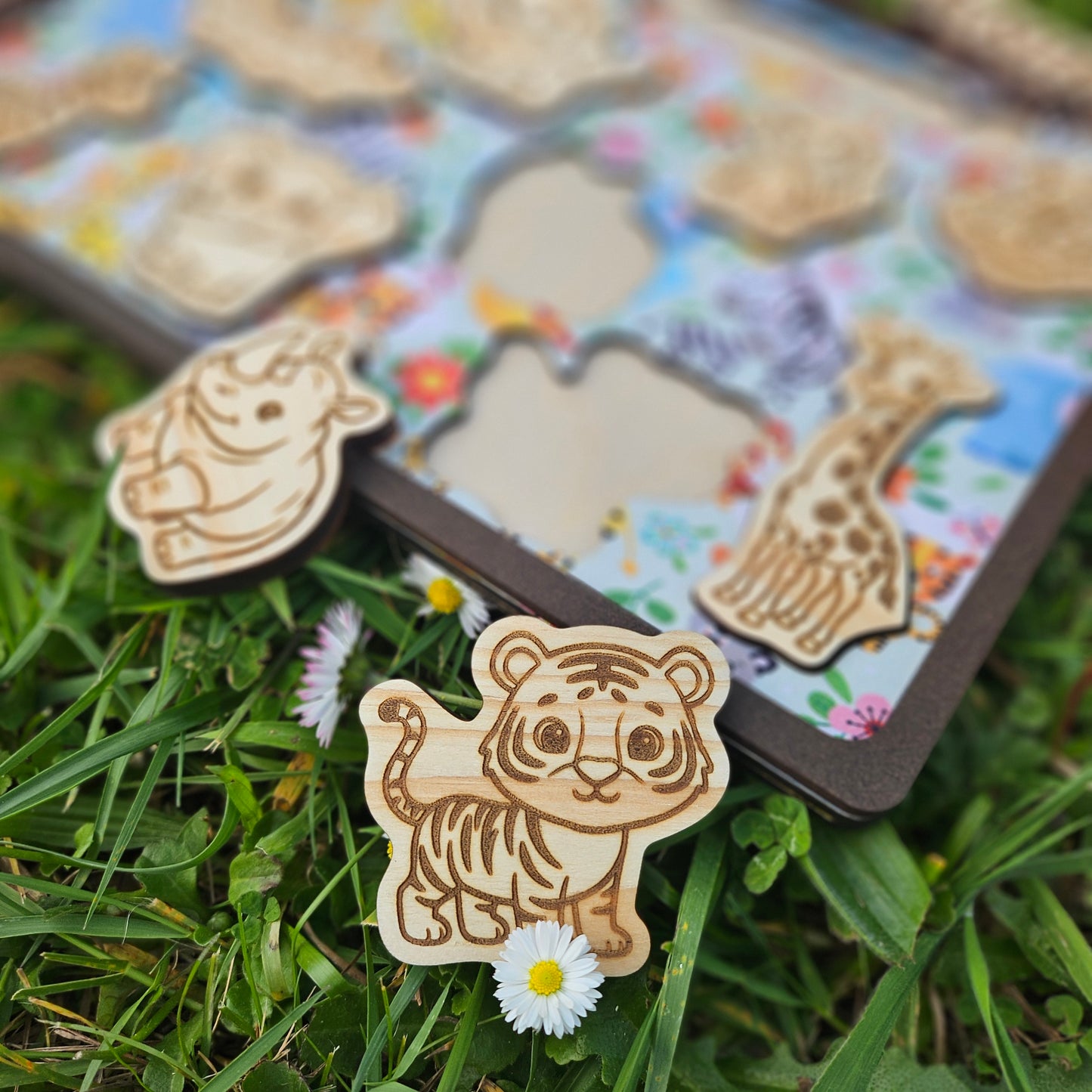 Wild Animals Wooden and Fabric Puzzle