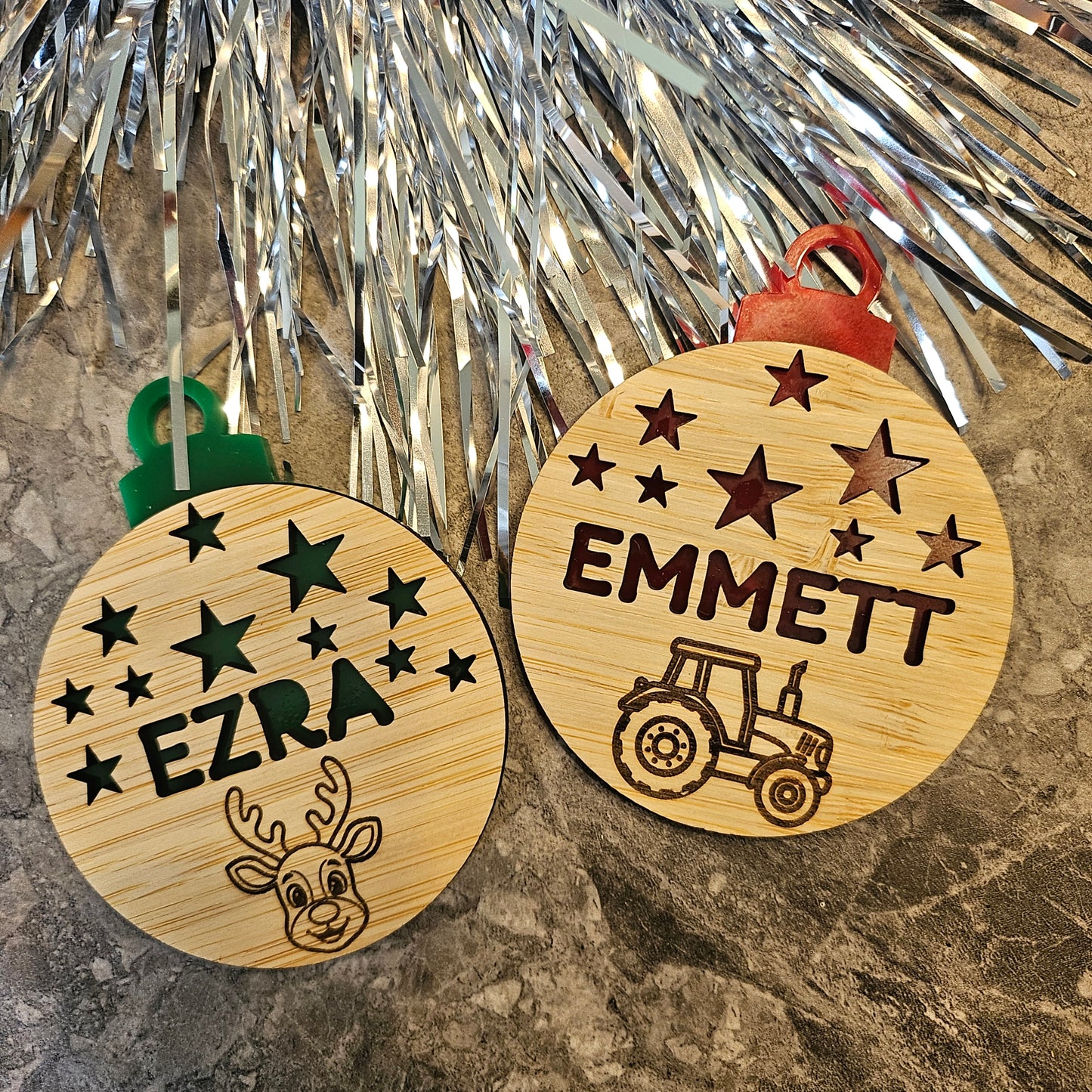 Personalised Cut Out Named Baubles