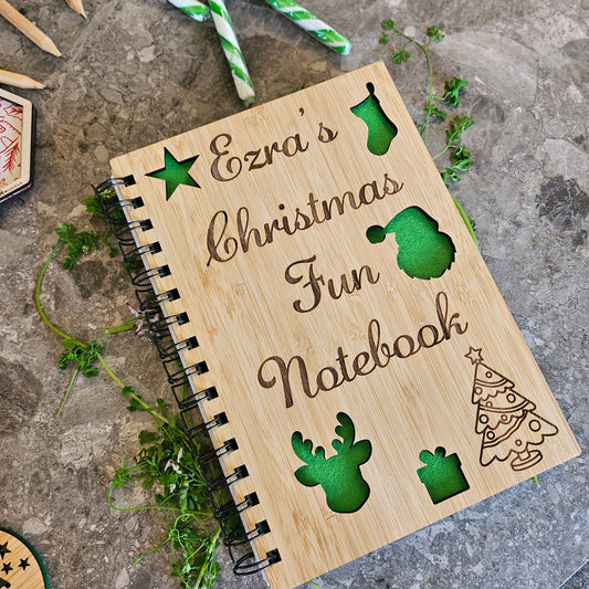 Personalised Christmas Notebook and Pencil