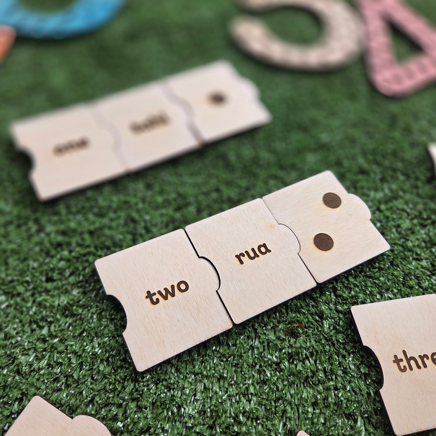 Wooden Tiles Numbers or Dots