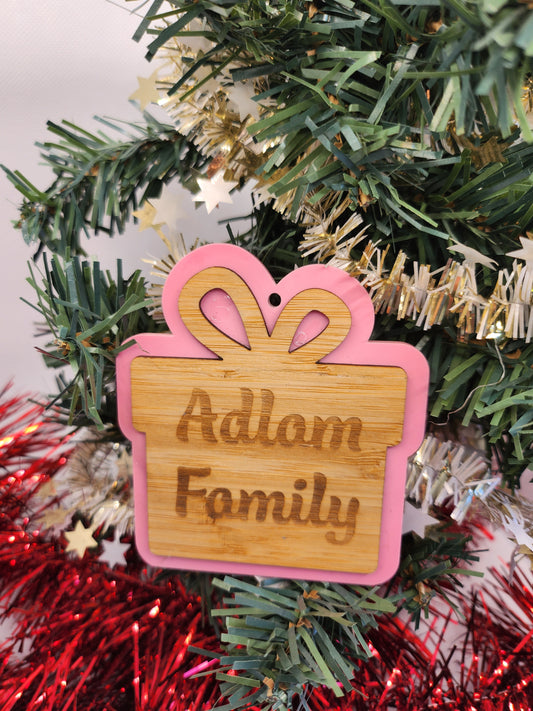 Personalised Present Christmas Decoration