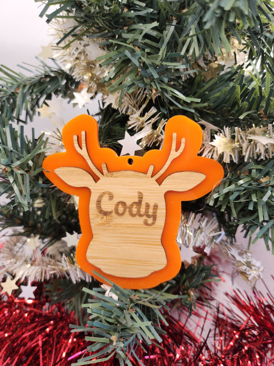 Personalised Reindeer Christmas Decoration