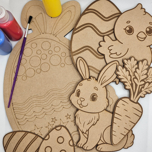 Easter Egg Set with Paint and Brushes