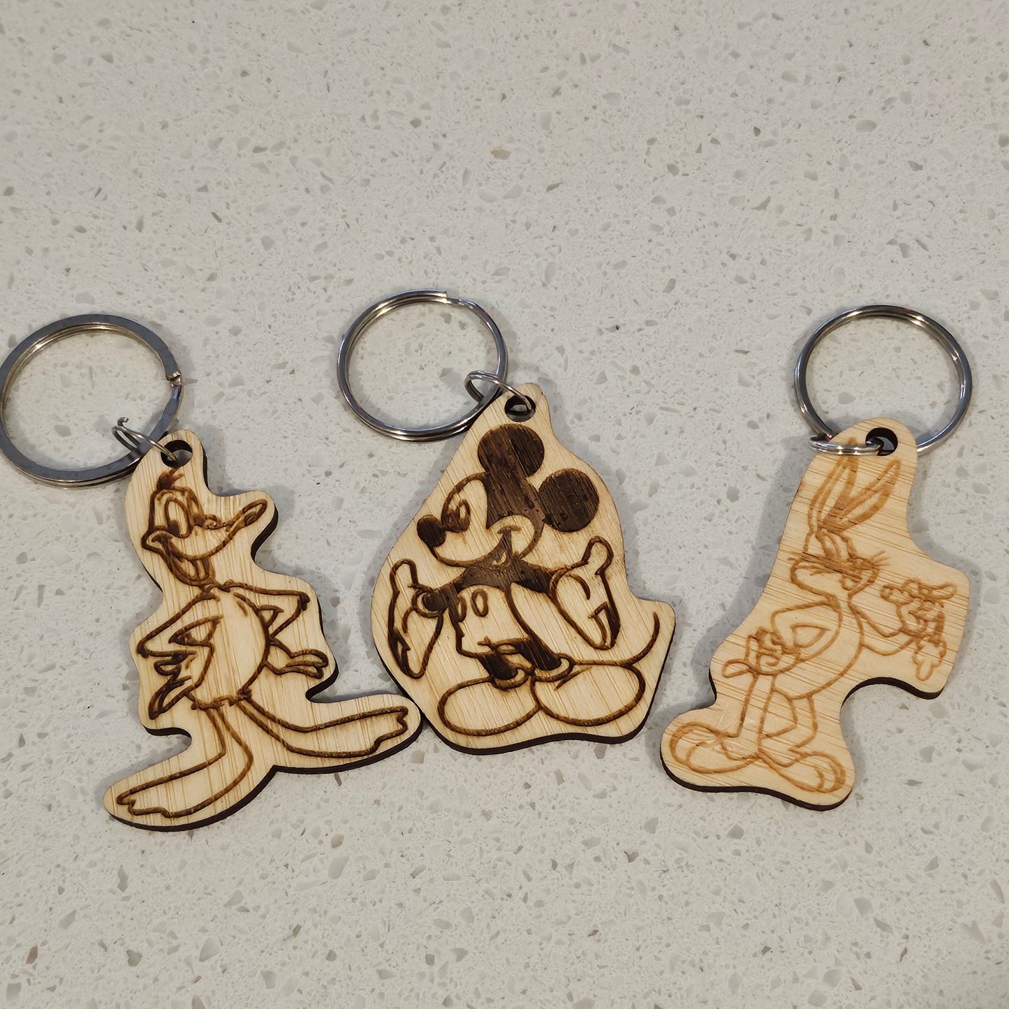 Assorted Wooden Keyrings