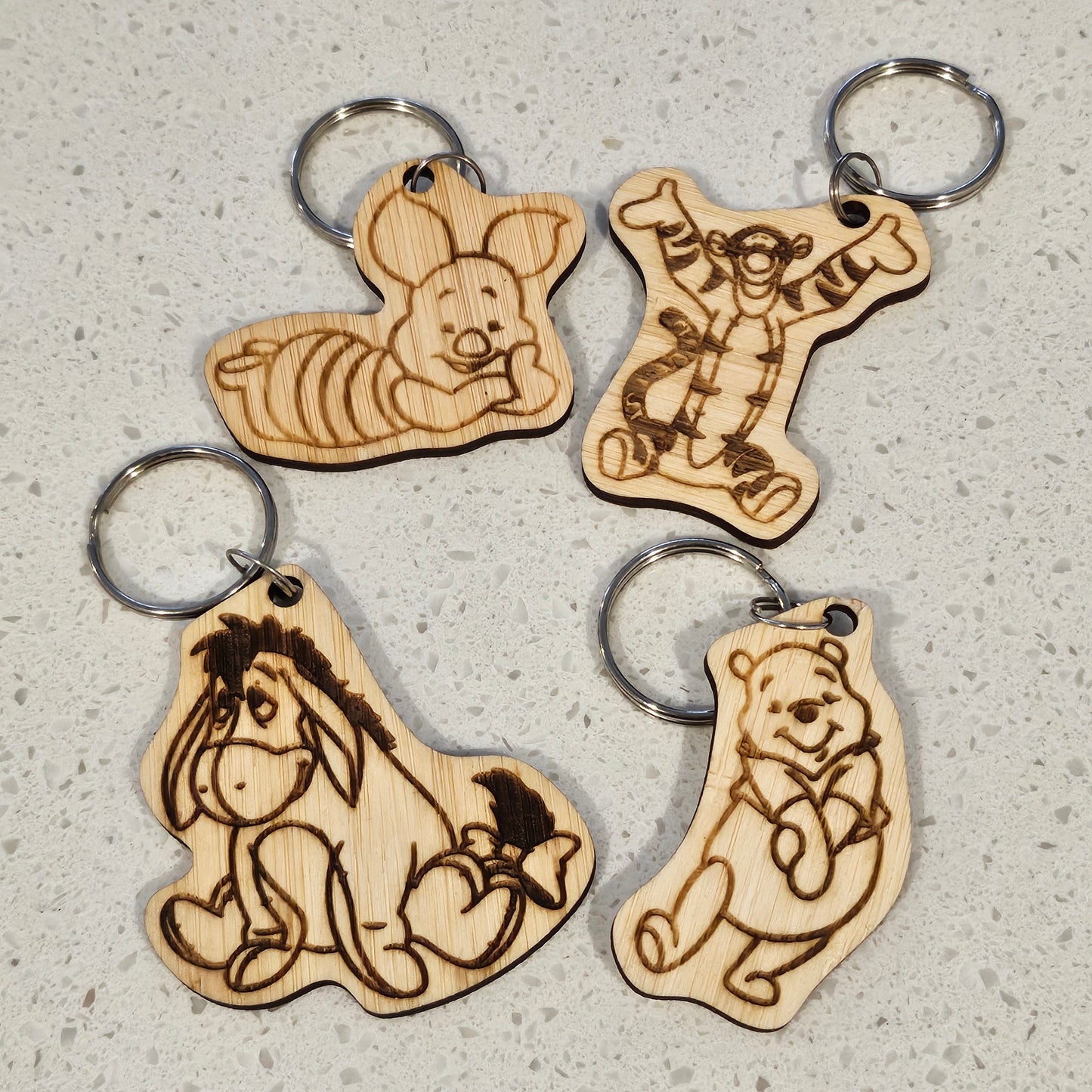Assorted Wooden Keyrings