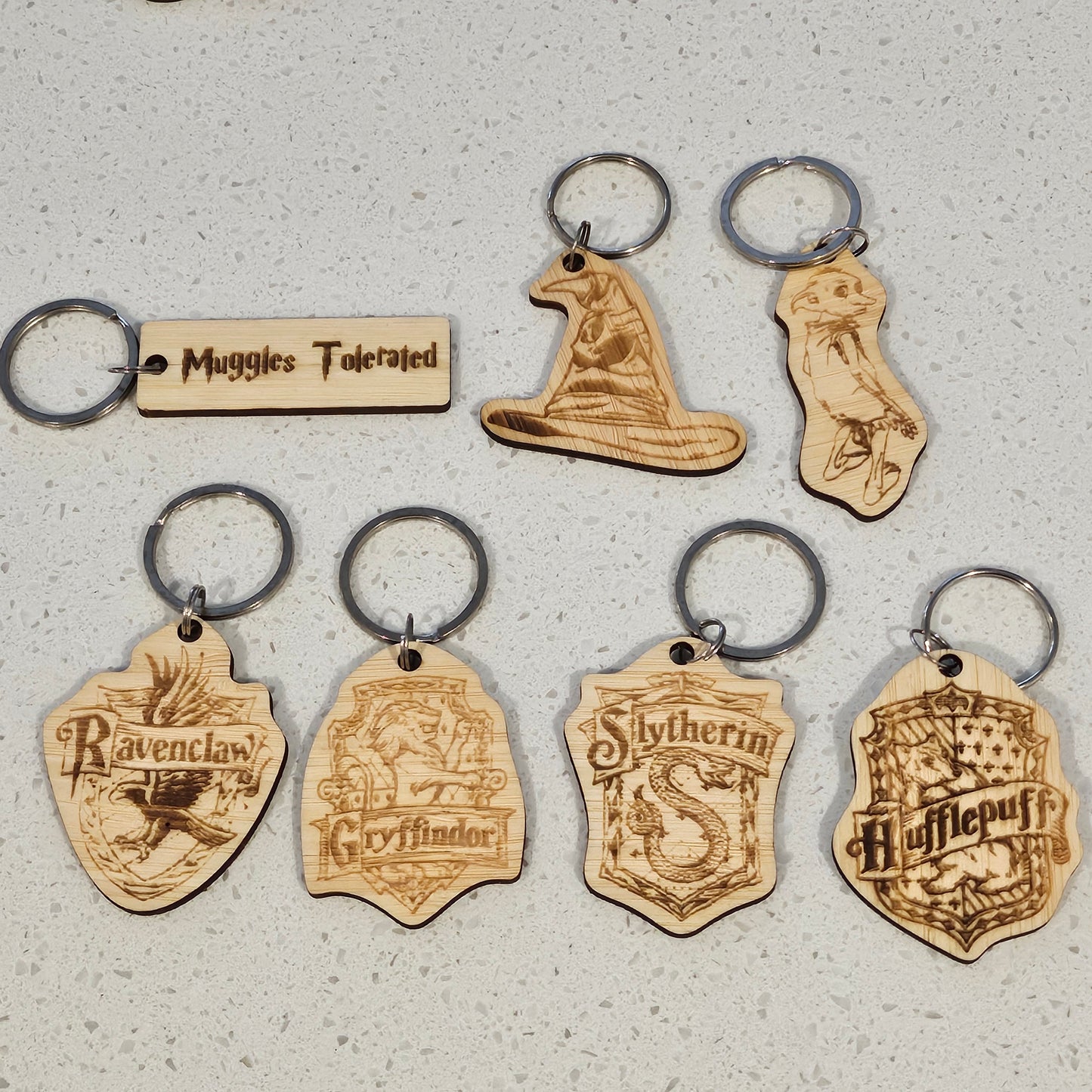 Assorted Wooden Keyrings