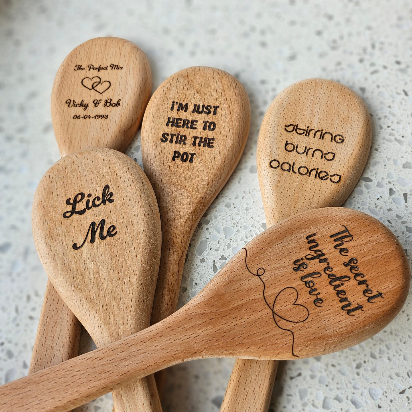 Wooden Spoons with Sayings