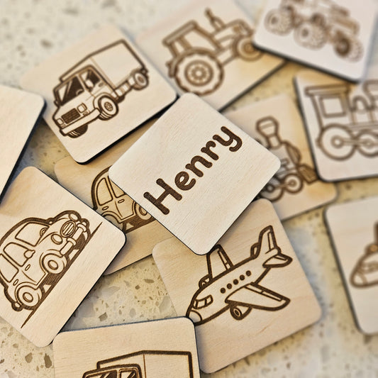 Personalised Wooden Matching Tiles
