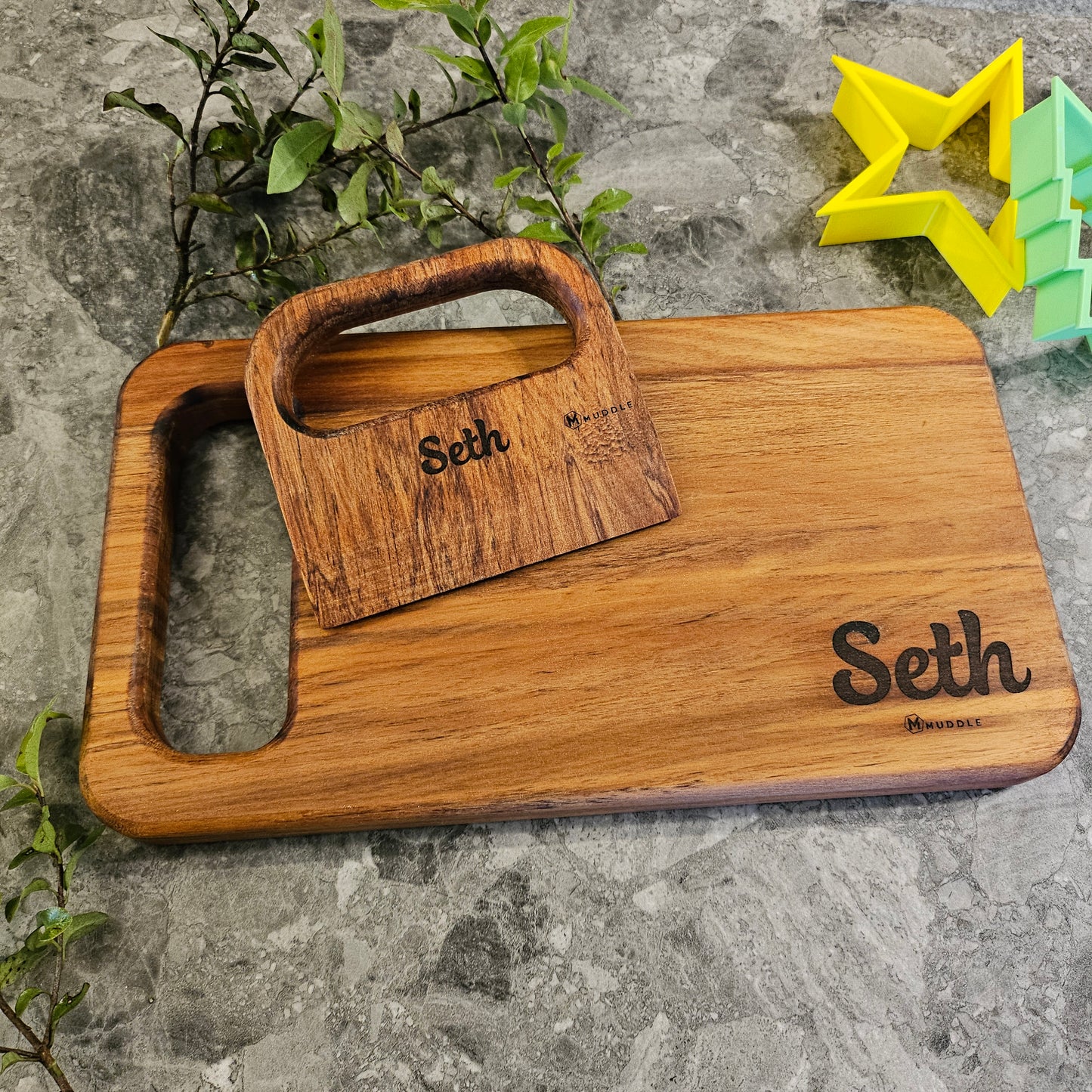 Children's Wooden Chopping Board and Knife