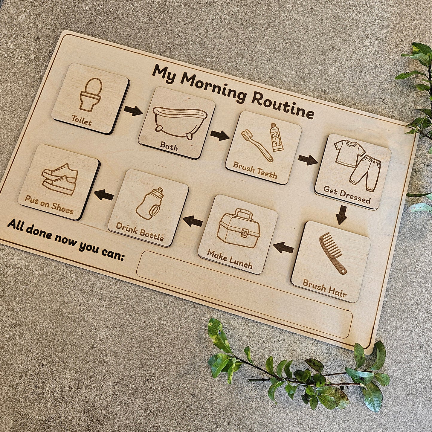 Wooden Customisable Routine Chart