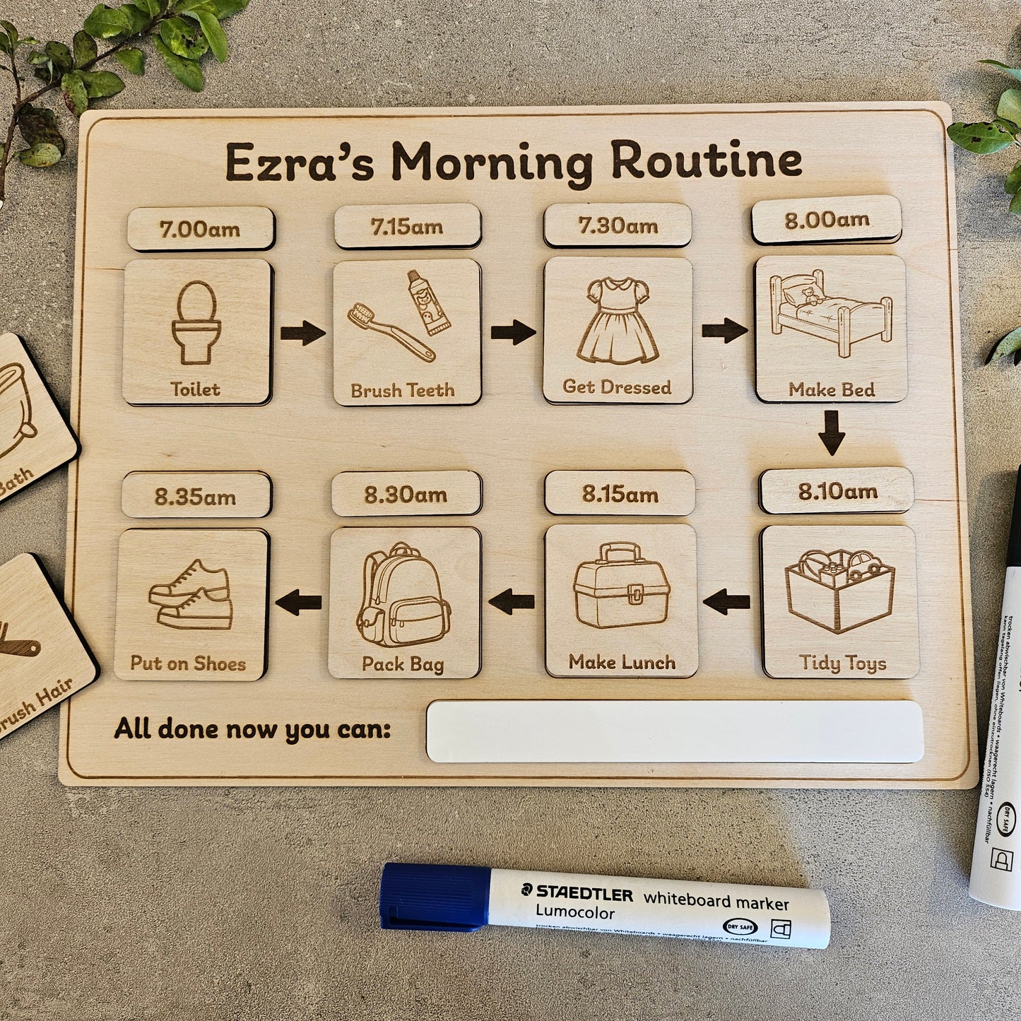 Wooden Customisable Routine Chart