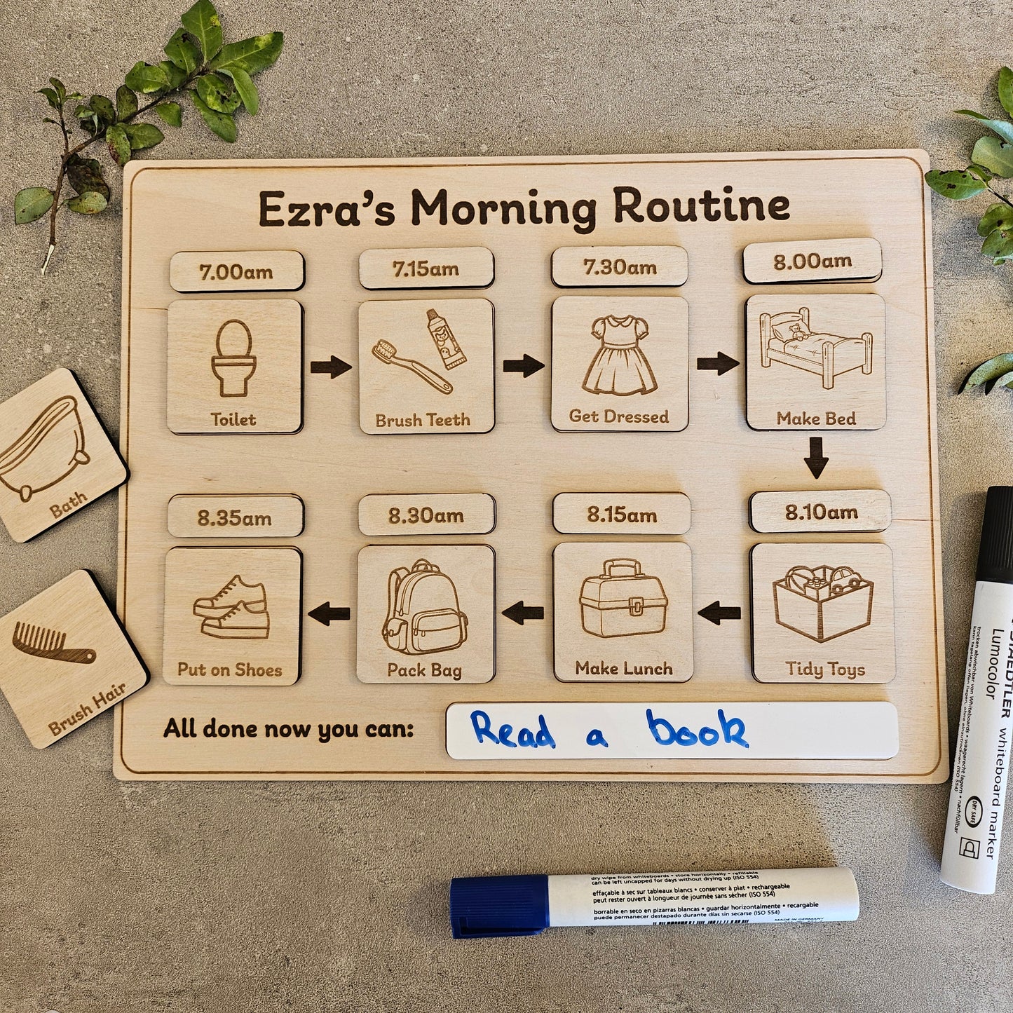 Wooden Customisable Routine Chart