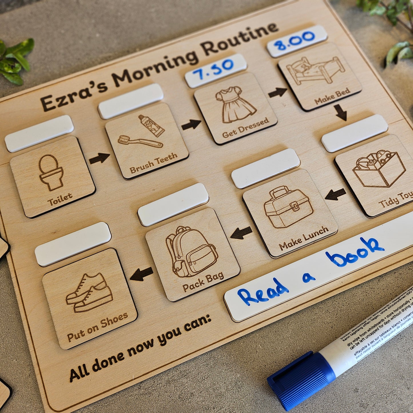 Wooden Customisable Routine Chart