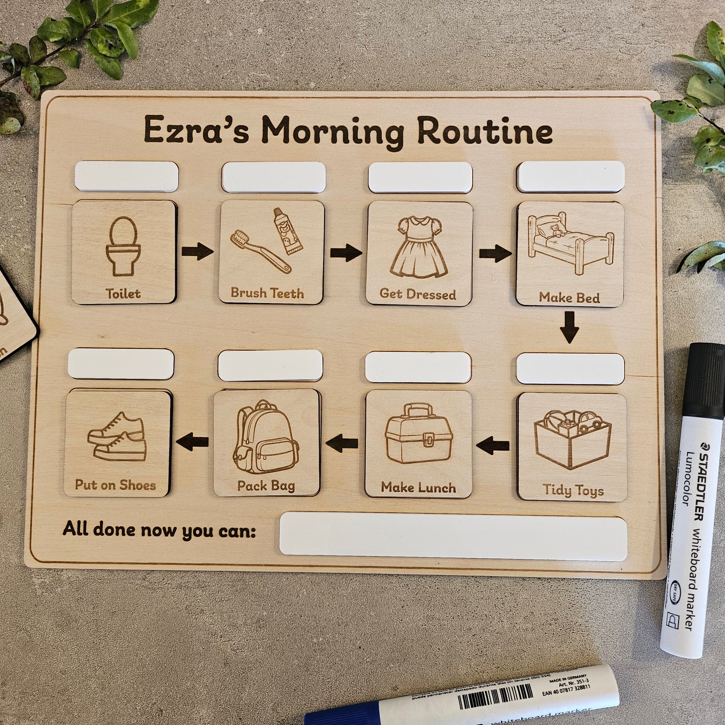 Wooden Customisable Routine Chart