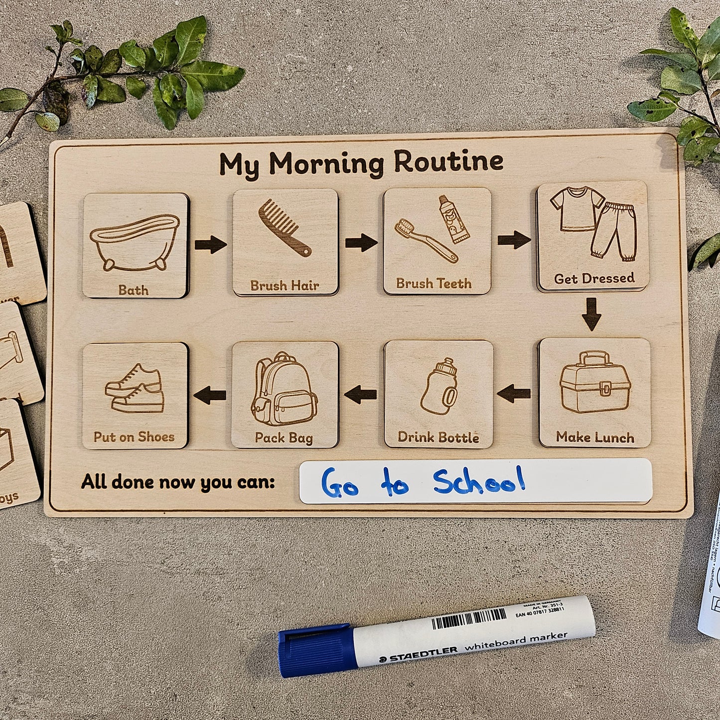 Wooden Customisable Routine Chart