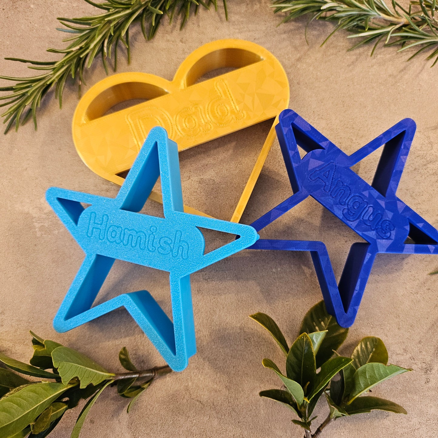 Personalised Playdough/ Cookie Cutters with name stamp