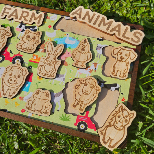 Farm Animal Wooden and Fabric Puzzle