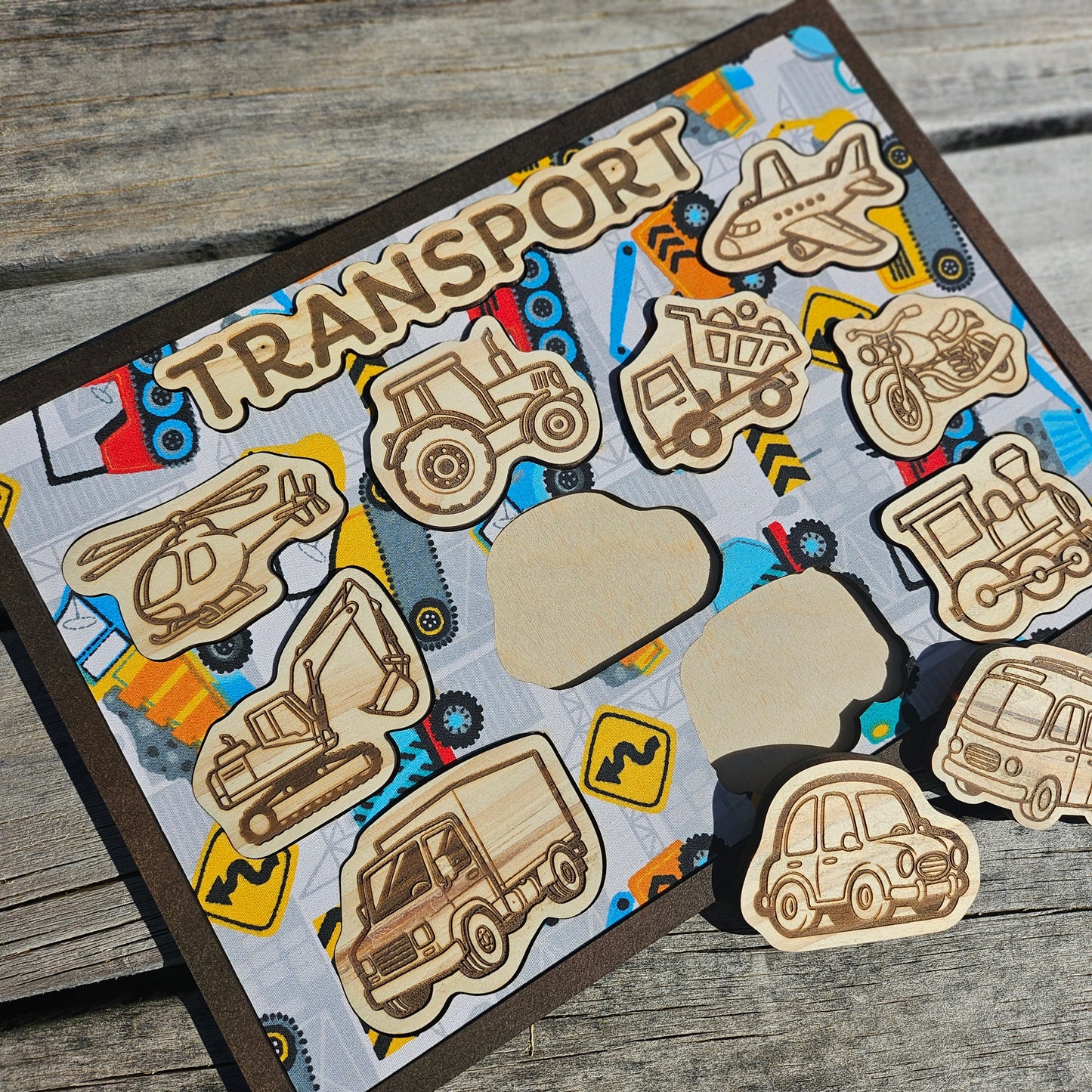 Transport Wooden and Fabric Puzzle