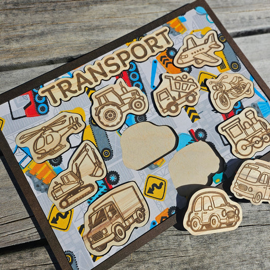 Transport Wooden and Fabric Puzzle
