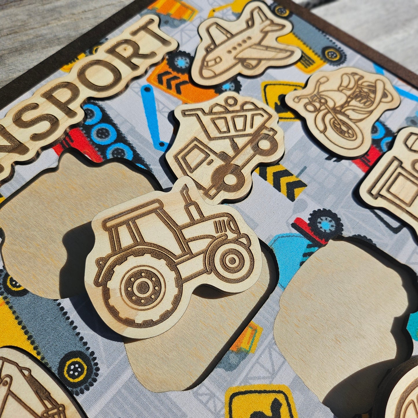 Transport Wooden and Fabric Puzzle