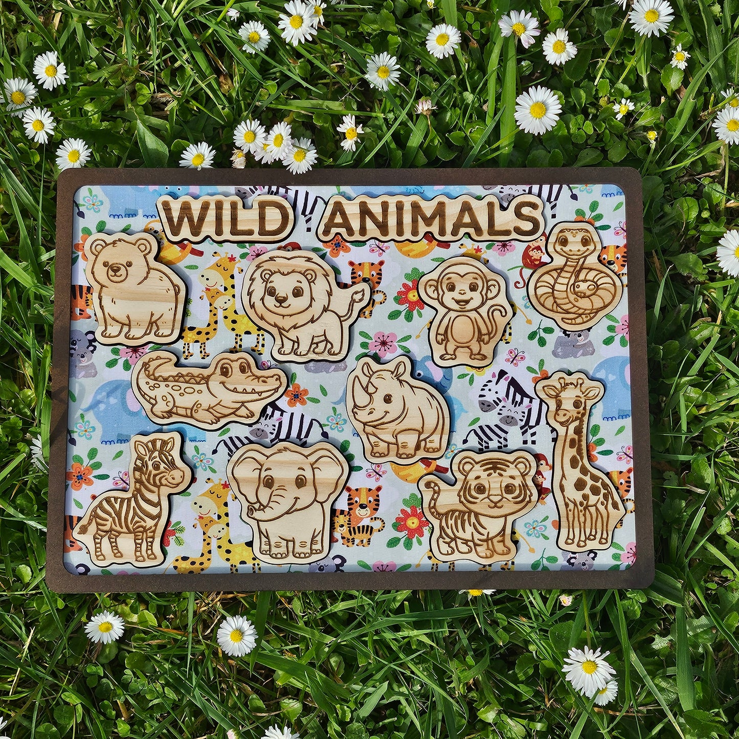 Wild Animals Wooden and Fabric Puzzle