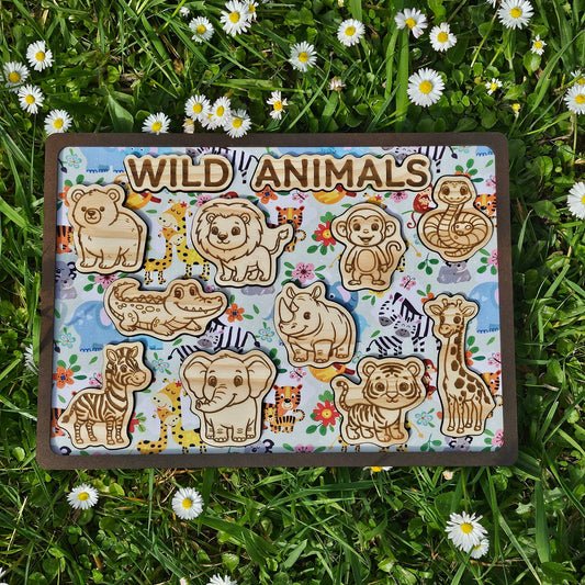 Wild Animals Wooden and Fabric Puzzle