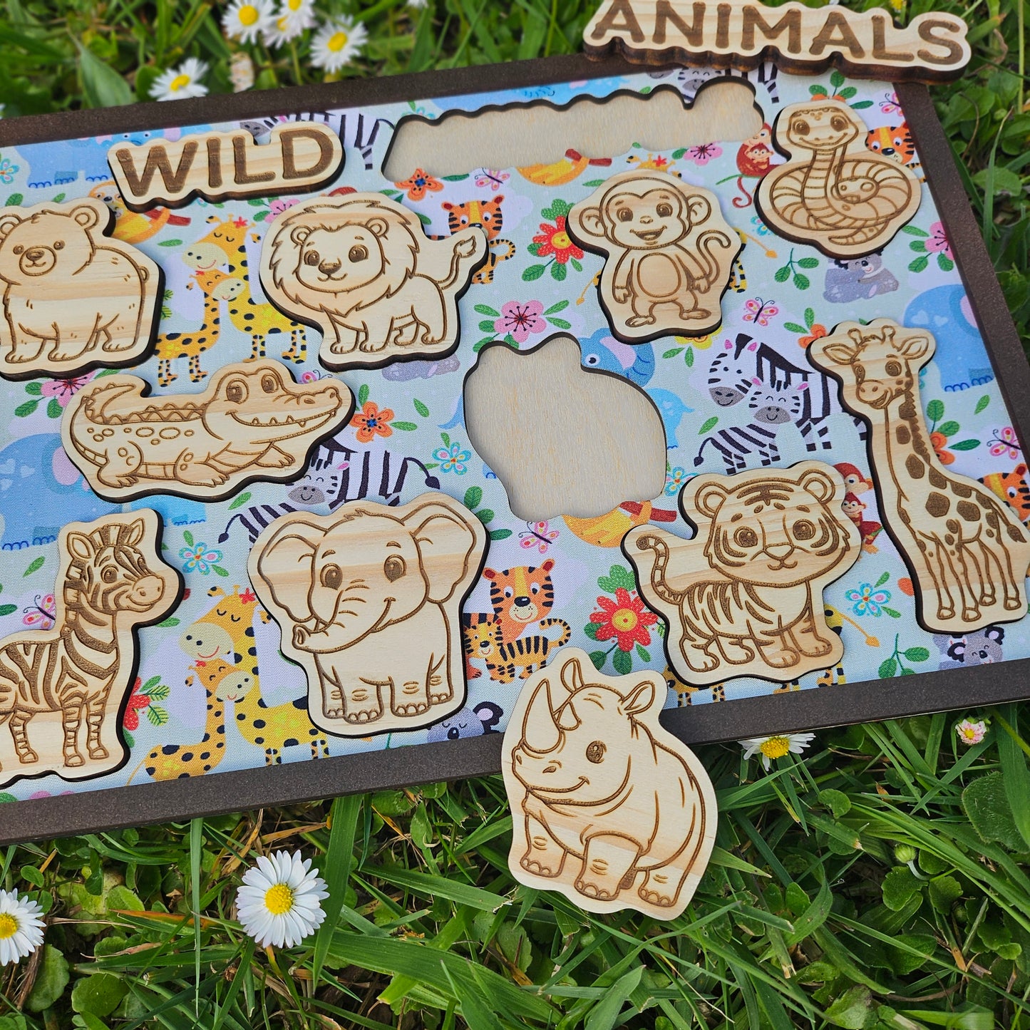 Wild Animals Wooden and Fabric Puzzle
