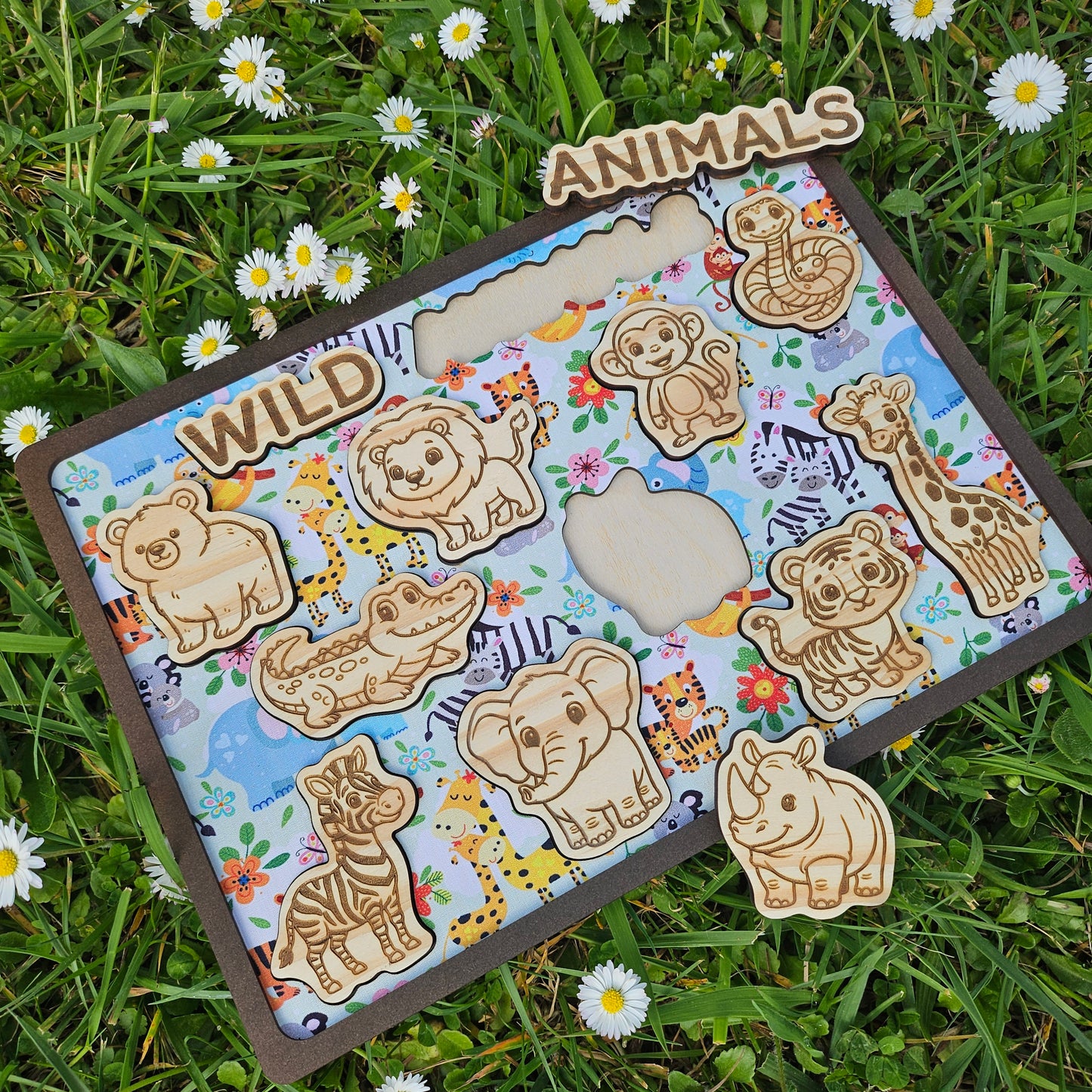 Wild Animals Wooden and Fabric Puzzle