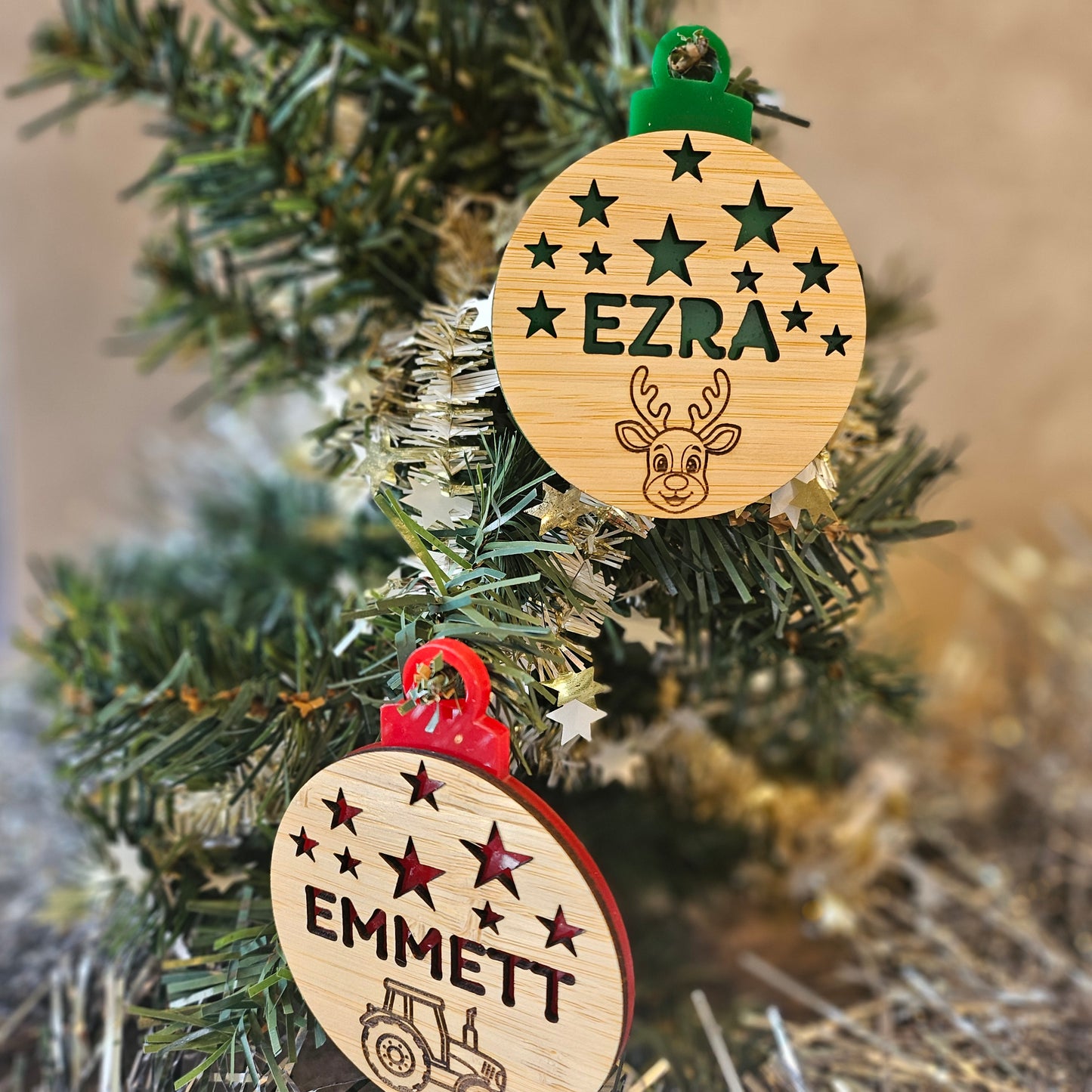Personalised Cut Out Named Baubles