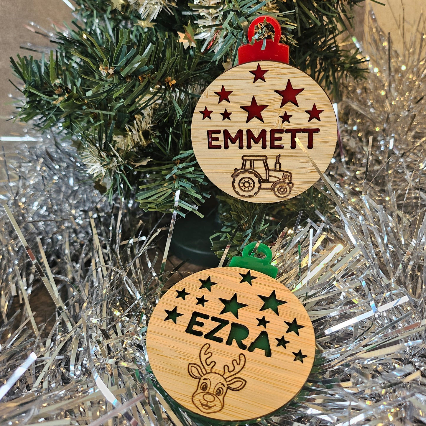 Personalised Cut Out Named Baubles