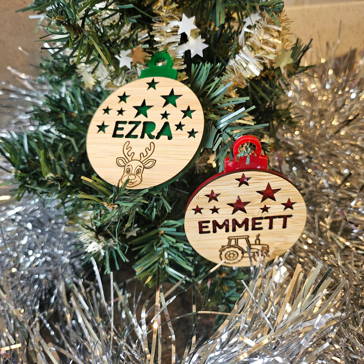 Personalised Cut Out Named Baubles