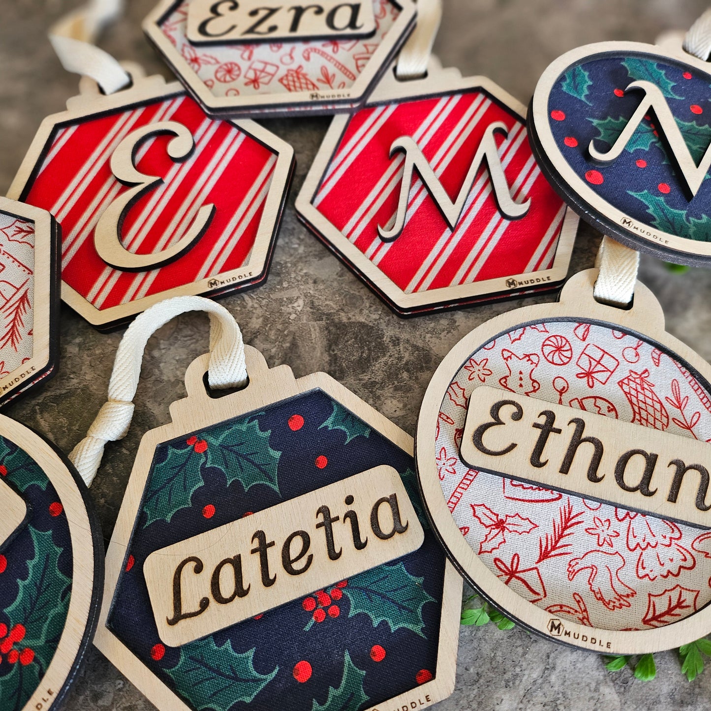 Personalised Fabric Christmas Ornaments