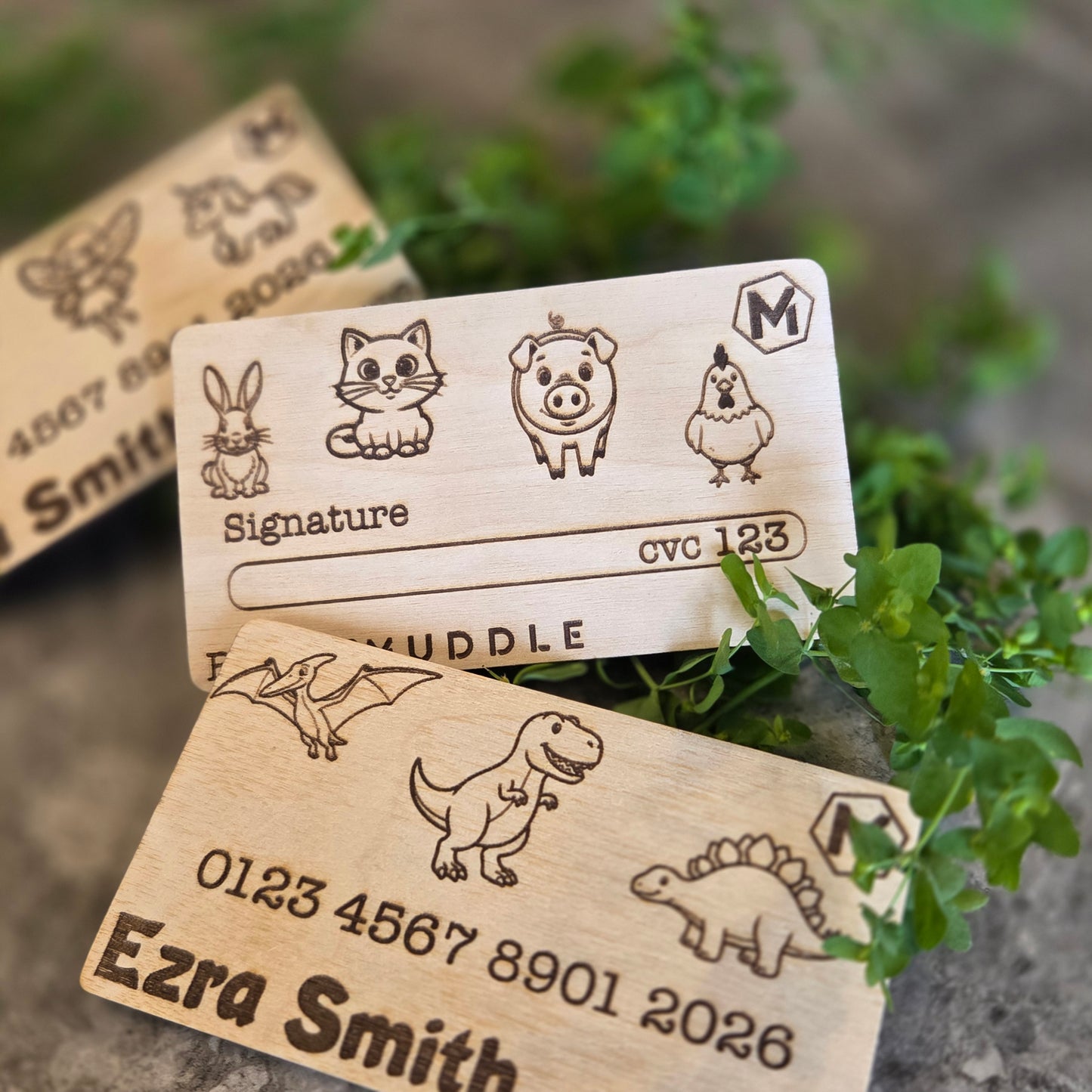 Wooden Personalised "Eftpos" Cards