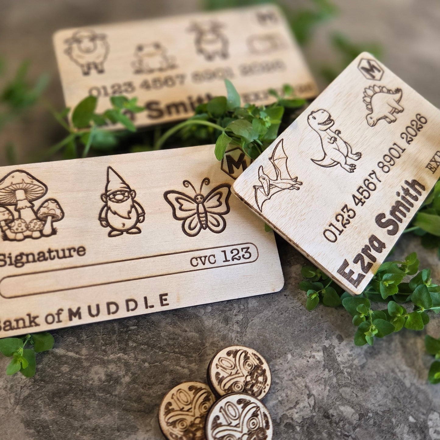 Wooden Personalised "Eftpos" Cards