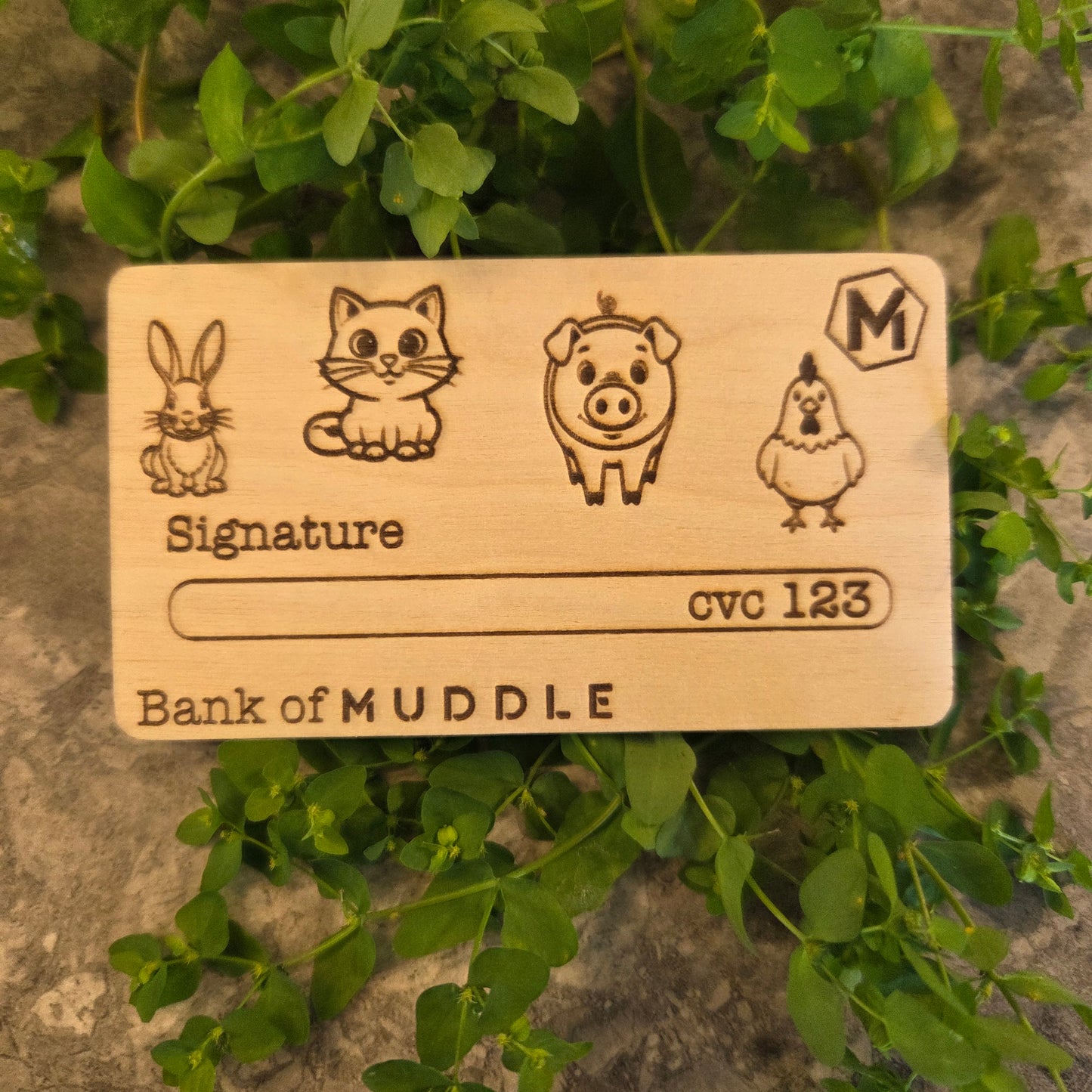 Wooden Personalised "Eftpos" Cards