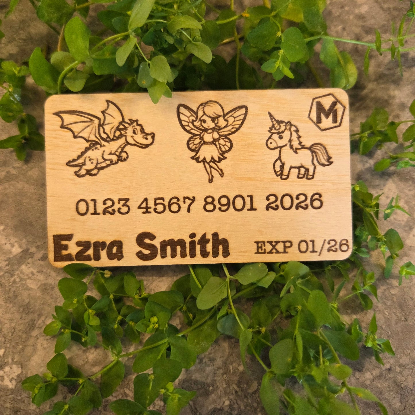 Wooden Personalised "Eftpos" Cards