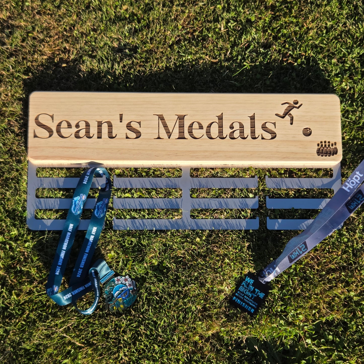 Pine Customisable Sayings Medal Hanger