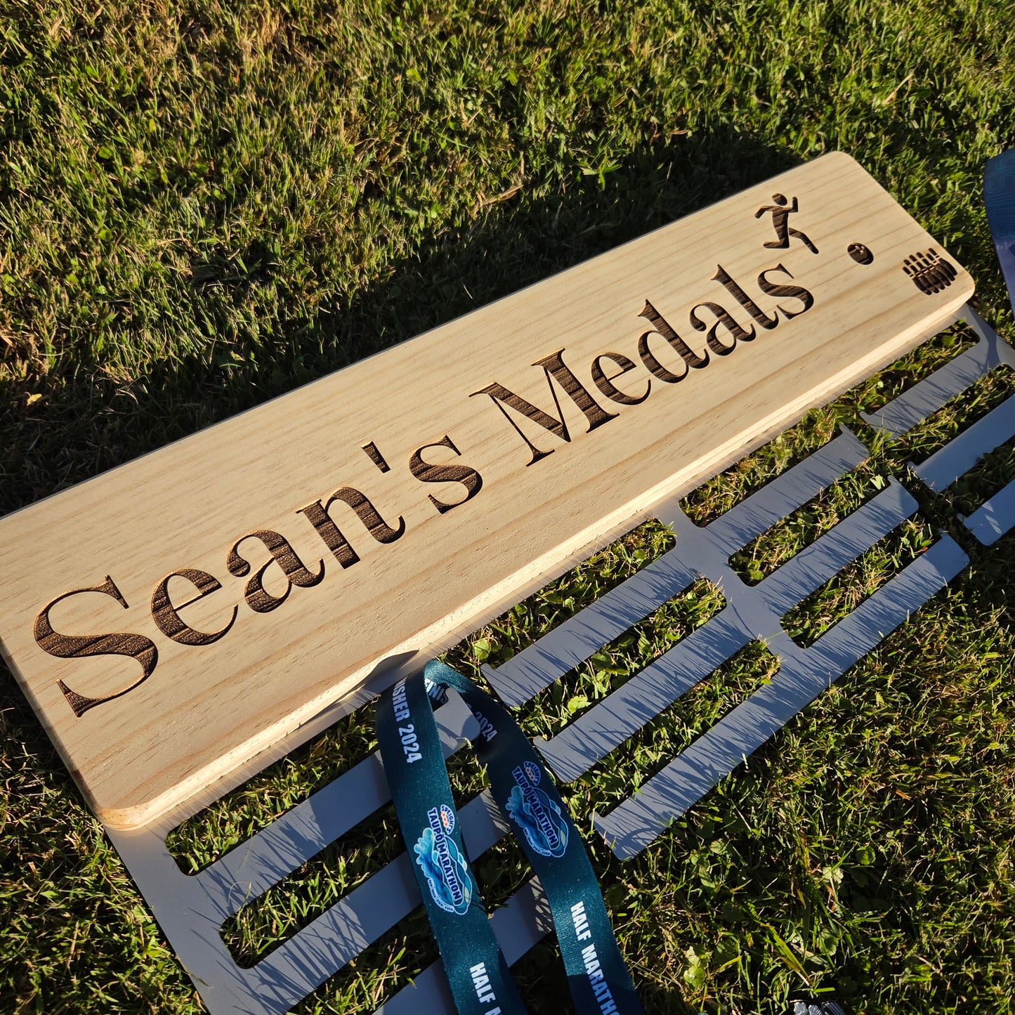 Pine Customisable Sayings Medal Hanger