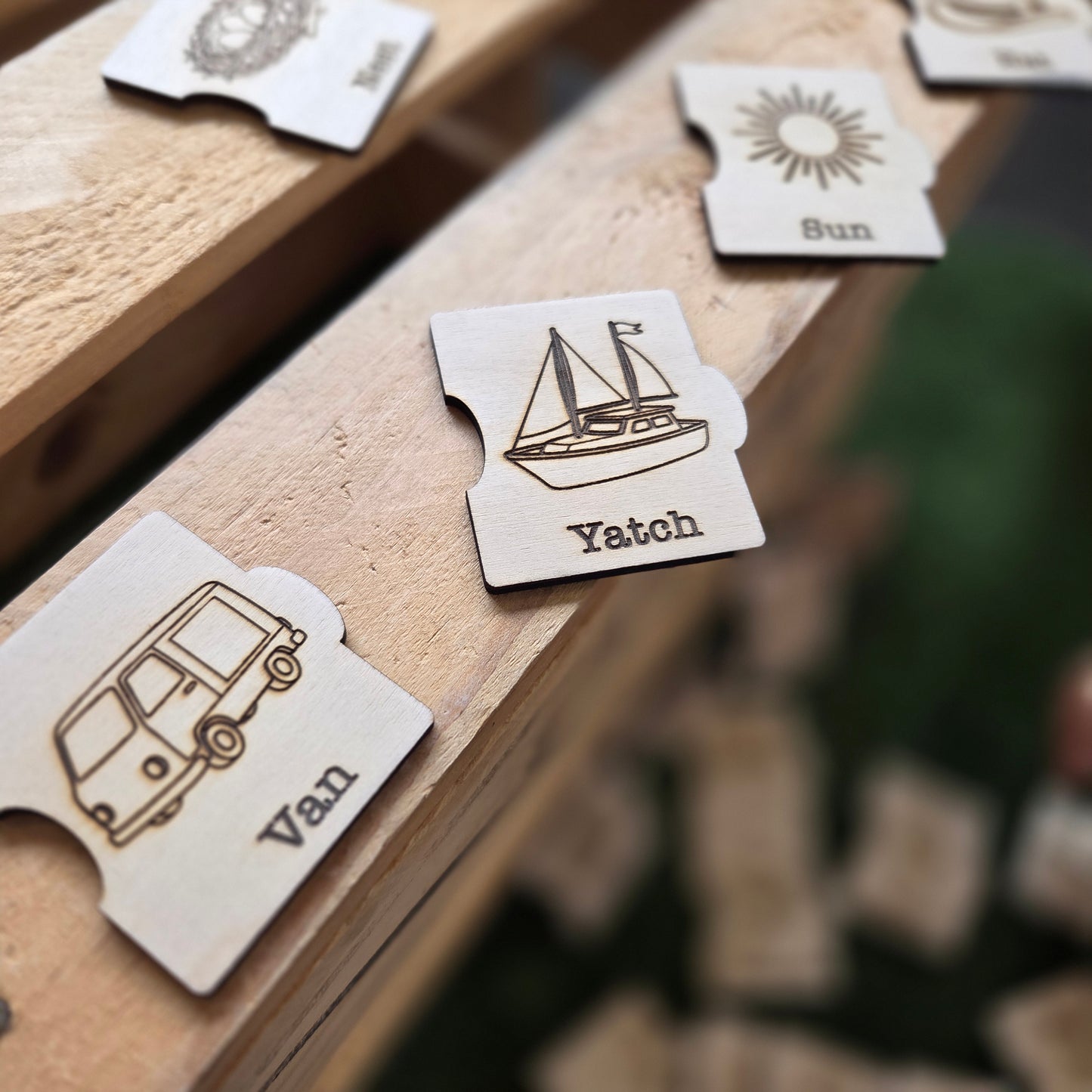 Wooden Phonics Tiles