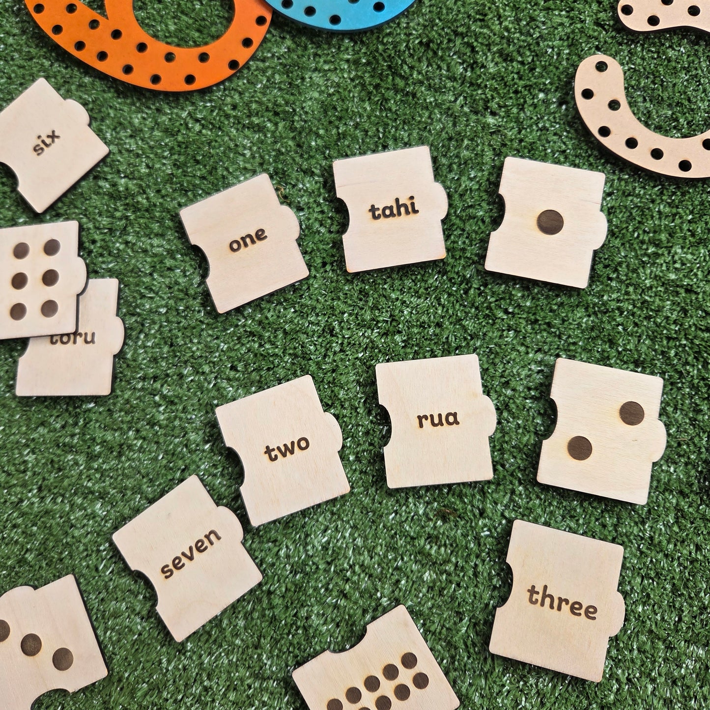 Wooden Tiles Numbers or Dots