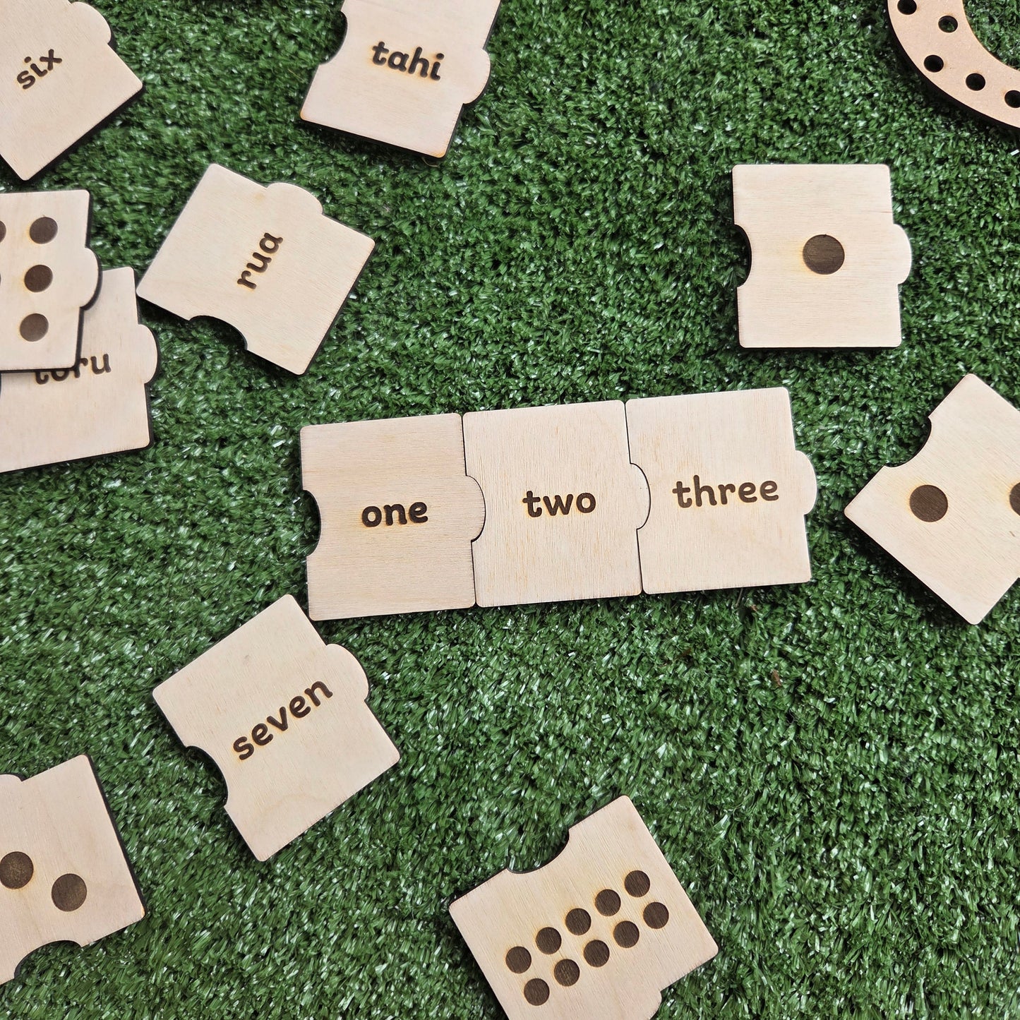 Wooden Tiles Numbers or Dots