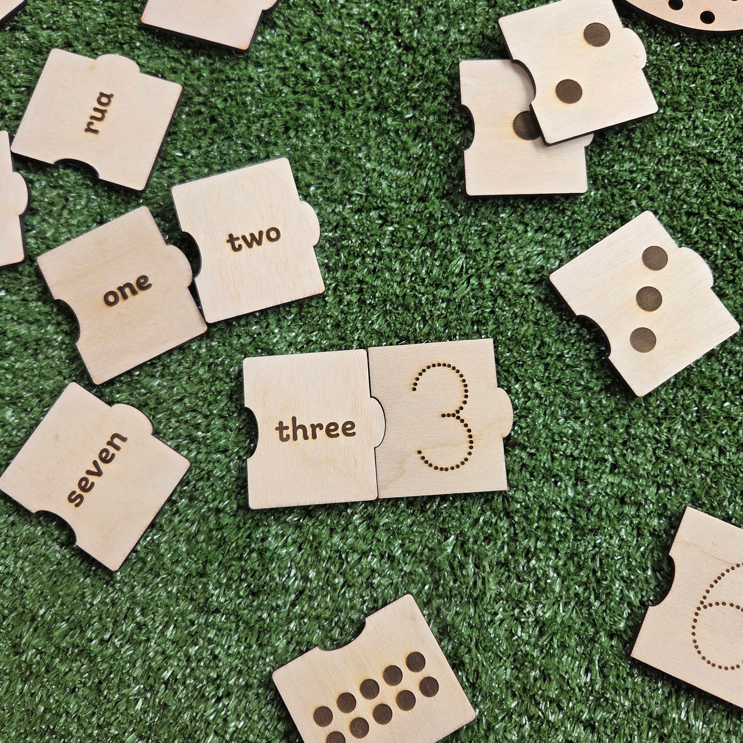 Wooden Tiles Numbers or Dots