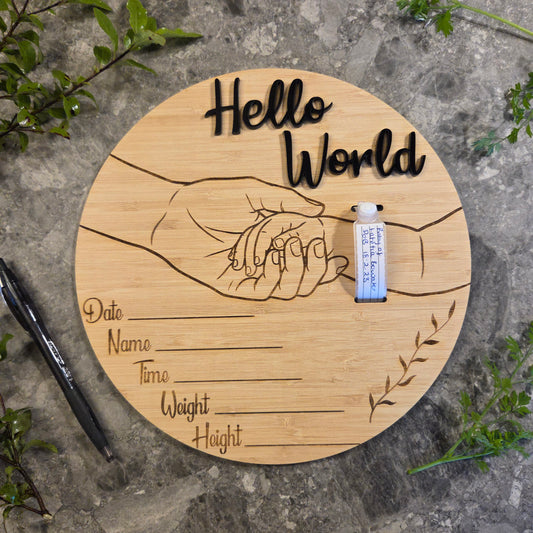 Hello World Nursery Sign
