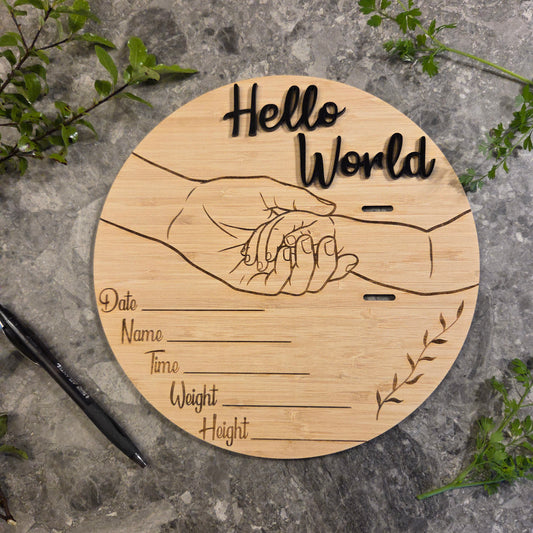 Hello World Nursery Sign