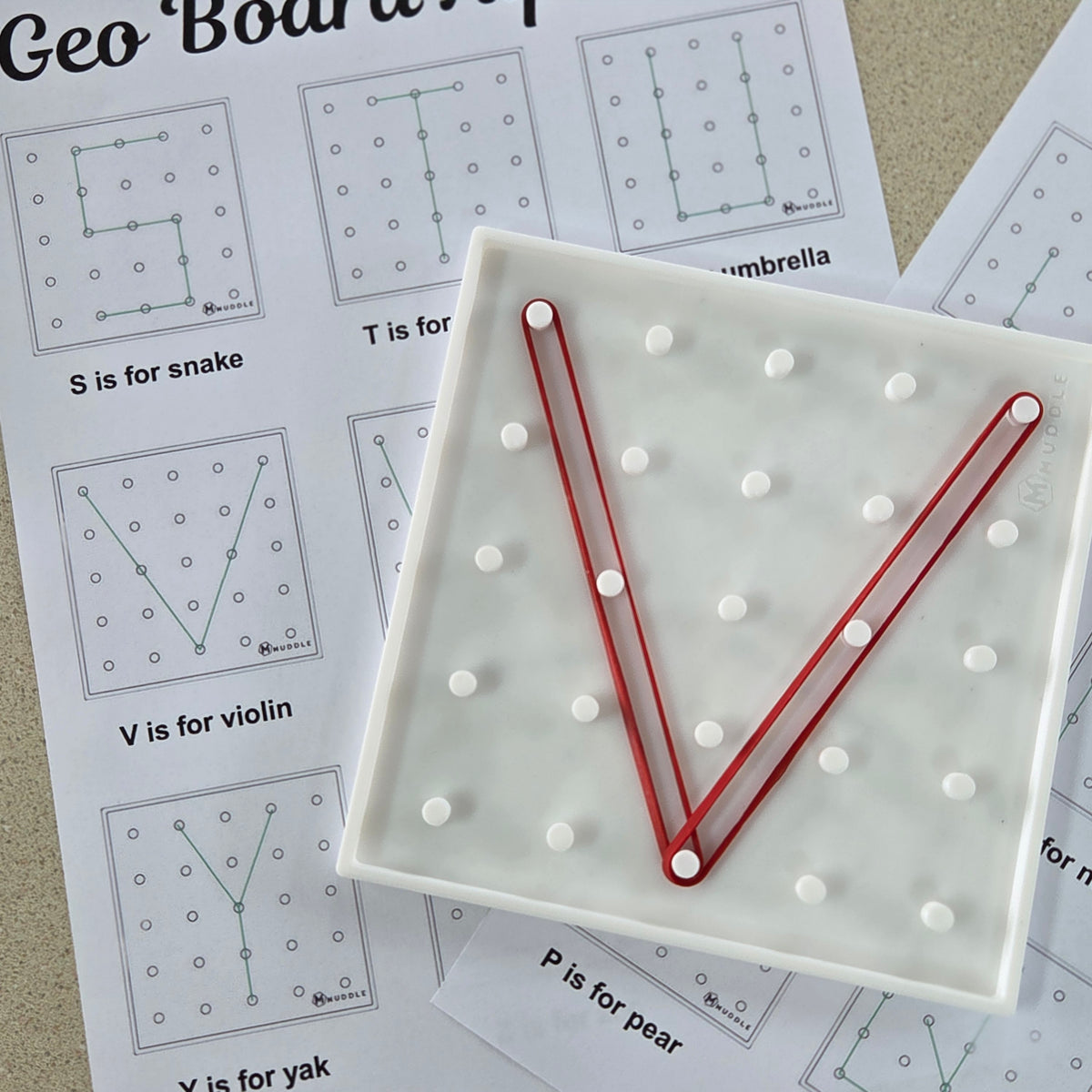 3D Printed Geo Board Set and Fine Motor & Alphabet Learning Toy