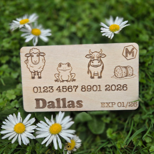 Wooden Personalised "Eftpos" Cards