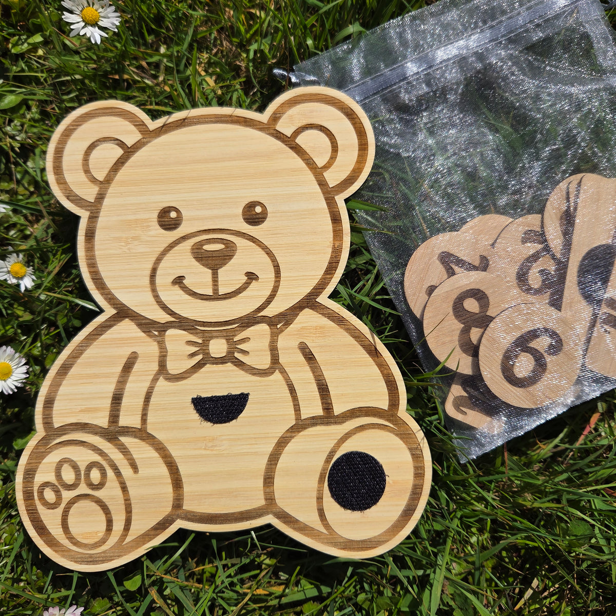 Teddy Bear Wooden Baby Milestone Discs